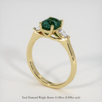 1.29 Ct. Bluish Green Sapphire Ring, 14K Yellow Gold 2