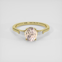 2.45 Ct. Peach Sapphire Ring, 18K Yellow Gold 1