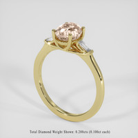 2.45 Ct. Peach Sapphire Ring, 18K Yellow Gold 2