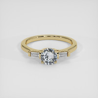 0.76 Ct. Bluish Grey Sapphire Ring, 18K Yellow Gold 1