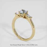 0.76 Ct. Bluish Grey Sapphire Ring, 18K Yellow Gold 2
