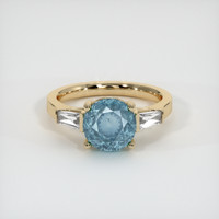 4.28 Ct. Greenish Blue Sapphire Ring, 18K Yellow Gold 1