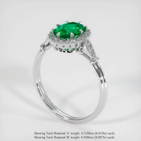 0.66 Ct. Emerald Ring, Platinum 950 2