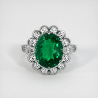 4.54 Ct. Emerald Ring, Platinum 950 1