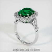 4.54 Ct. Emerald Ring, Platinum 950 2