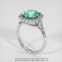 2.18 Ct. Emerald Ring, Platinum 950 2