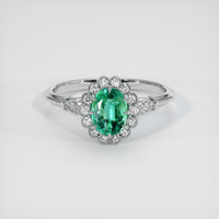 0.86 Ct. Emerald Ring, Platinum 950 1