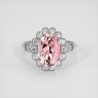 2.74 Ct. Pink Tourmaline Ring, Platinum 950 1