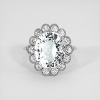 7.45 Ct. Grey Beryl Ring, Platinum 950 1