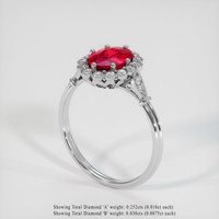 1.22 Ct. Ruby Ring, Platinum 950 2