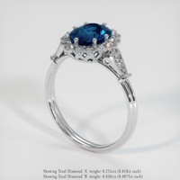 1.55 Ct. Greenish Blue Sapphire Ring, Platinum 950 2