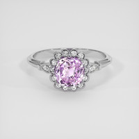 1.35 Ct. Purplish Pink Sapphire Ring, Platinum 950 1