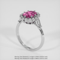 1.82 Ct. Pink Sapphire Ring, Platinum 950 2