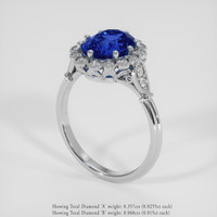 3.01 Ct. Blue Sapphire Ring, Platinum 950 2