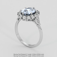2.09 Ct. Blue Sapphire Ring, Platinum 950 2