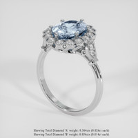 2.09 Ct. Blue Sapphire Ring, Platinum 950 2