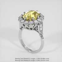 11.16 Ct. Yellow Sapphire Ring, Platinum 950 2