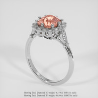 2.33 Ct. Padparadscha Sapphire Ring, Platinum 950 2