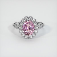 2.61 Ct. Purplish Pink Sapphire Ring, Platinum 950 1