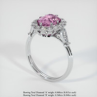 2.61 Ct. Purplish Pink Sapphire Ring, Platinum 950 2