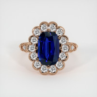 3.99 Ct. Blue Sapphire Ring, 14K Rose Gold 1