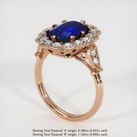 3.99 Ct. Blue Sapphire Ring, 14K Rose Gold 2