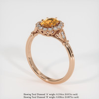 1.09 Ct. Orangish Brown Sapphire Ring, 14K Rose Gold 2