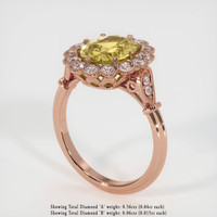 1.99 Ct. Yellowish Brown Sapphire Ring, 14K Rose Gold 2