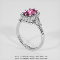 1.63 Ct. Pink Spinel Ring, Silver 2