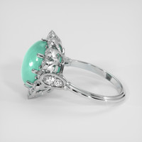 4.30 Ct. Greenish Blue Jade Ring, Silver 4
