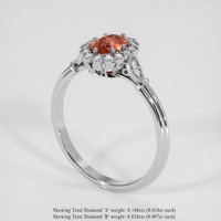 0.51 Ct. Padparadscha Sapphire Ring, Silver 2