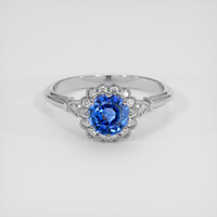 1.07 Ct. Blue Sapphire Ring, Silver 1