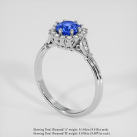 1.07 Ct. Blue Sapphire Ring, Silver 2