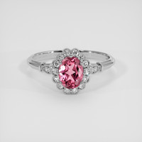 1.11 Ct. Pink Tourmaline Ring, 10K White Gold 1