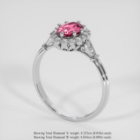 1.11 Ct. Pink Tourmaline Ring, 10K White Gold 2