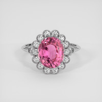 3.26 Ct. Pink Sapphire Ring, 10K White Gold 1