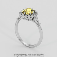 2.00 Ct. Yellow Sapphire Ring, 10K White Gold 2