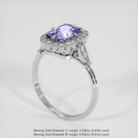 2.76 Ct. Purple Sapphire Ring, 10K White Gold 2