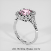 2.55 Ct. Pink Sapphire Ring, 10K White Gold 2