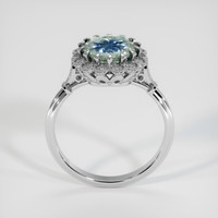 2.30 Ct. Greenish Blue Sapphire Ring, 10K White Gold 3