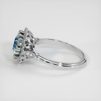 2.30 Ct. Greenish Blue Sapphire Ring, 10K White Gold 4
