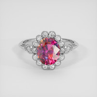 2.52 Ct. Purplish Pink Sapphire Ring, 10K White Gold 1