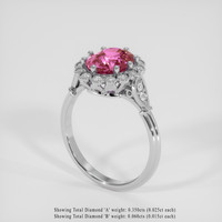 2.52 Ct. Purplish Pink Sapphire Ring, 10K White Gold 2