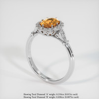 1.09 Ct. Orangish Brown Sapphire Ring, 10K White Gold 2