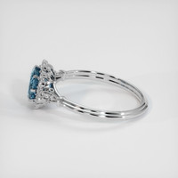 1.08 Ct. Greyish Blue Sapphire Ring, 10K White Gold 4
