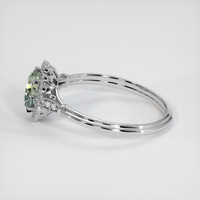 0.79 Ct. Greenish Blue Sapphire Ring, 10K White Gold 4