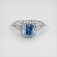 1.80 Ct. Sapphire Ring, 14K White Gold 1