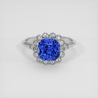 4.05 Ct. Blue Sapphire Ring, 14K White Gold 1