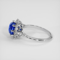 4.05 Ct. Blue Sapphire Ring, 14K White Gold 4