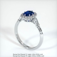 0.98 Ct. Blue Sapphire Ring, 14K White Gold 2